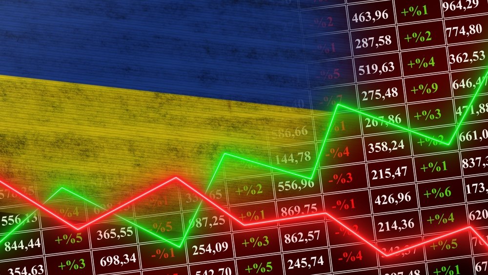 Ukraine,Flag,,Finance,,Financial,Chart,,Stock,Market,,Stock,Exchange,Graph,
